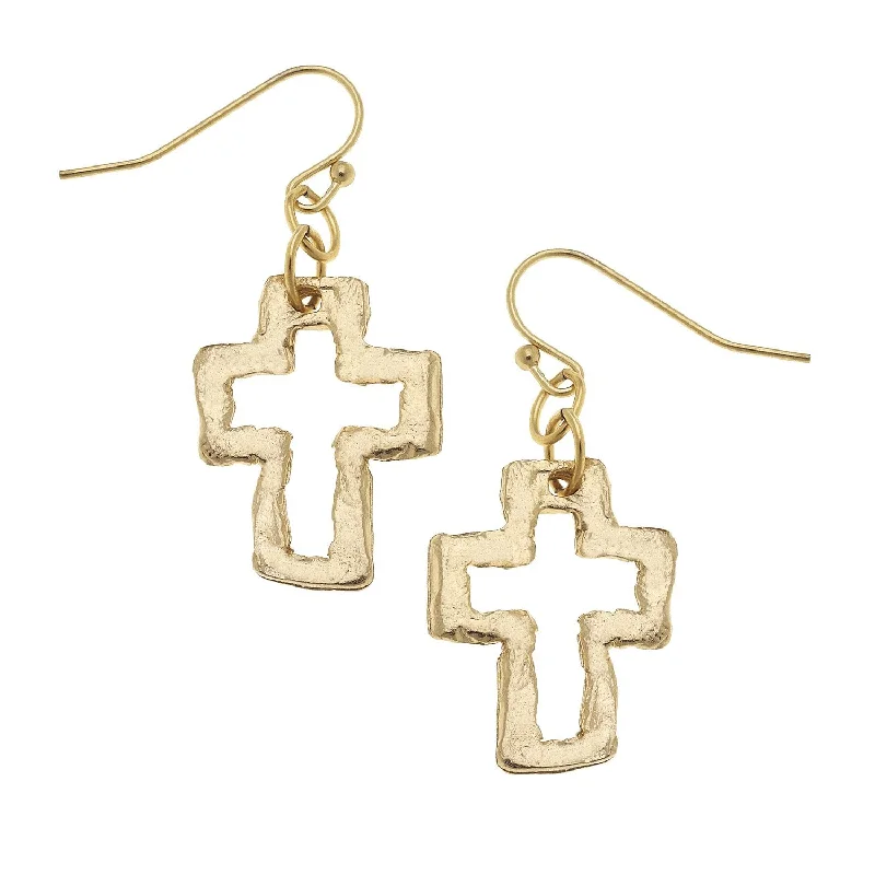 Open Cross Earrings