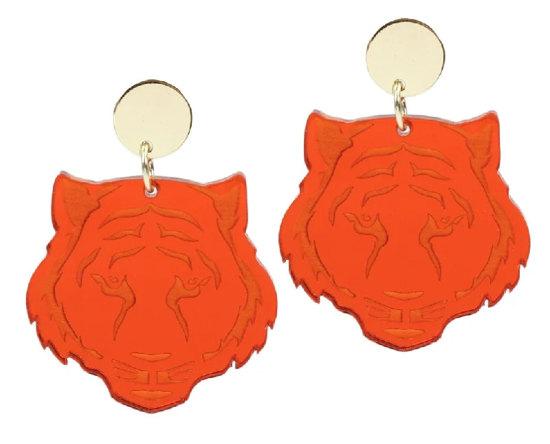 Orange Tiger Earring