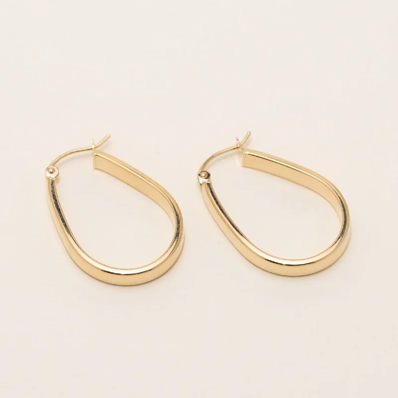 Oval Hoop Earrings in 14kt Yellow Gold