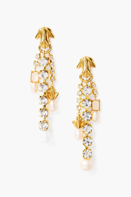 Pippa Cascade Earrings White Pearl