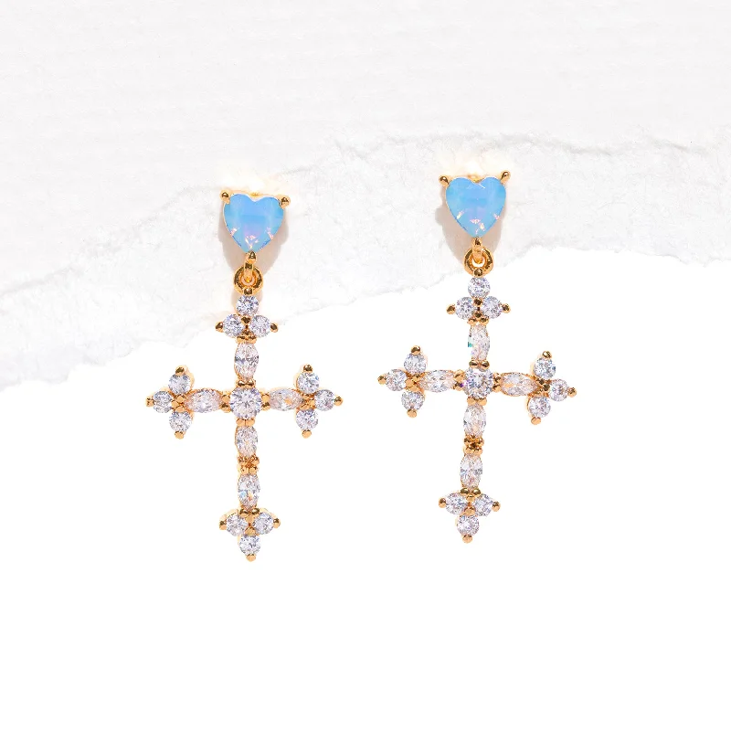 Serendipity Cross Dangle Earrings