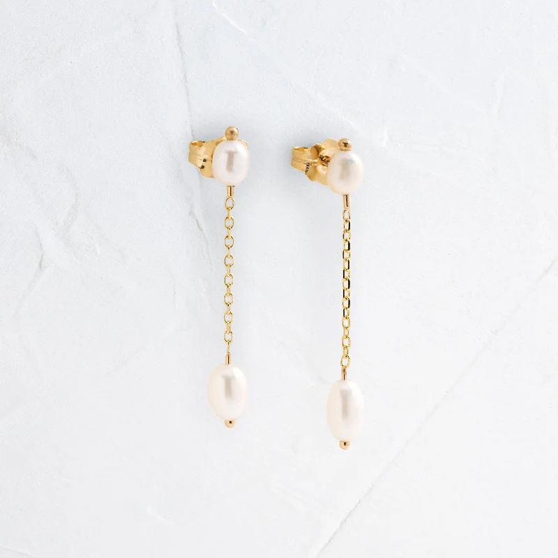 Short Pearl Shower Earrings - In Stock