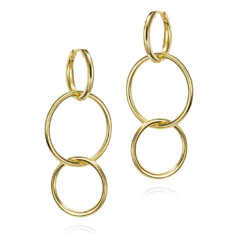 18K Yellow Gold Vermeil Double Dangle Earrings