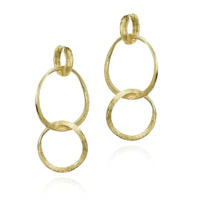 18K Yellow Gold Vermeil Double Dangle Earrings