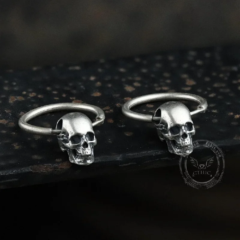 Skull Head Sterling Silver Earring