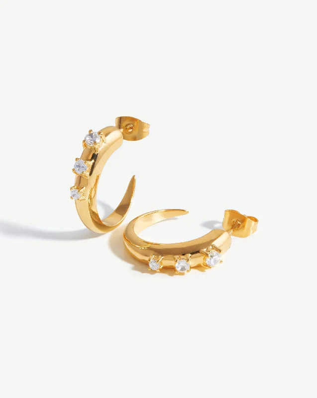 Small Claw Studded Hoop Earrings