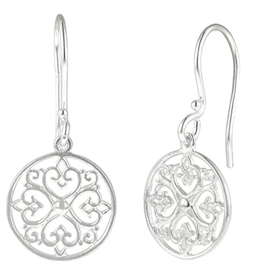 Southern Gates Heart Gate Dangle Earrings in Sterling Silver