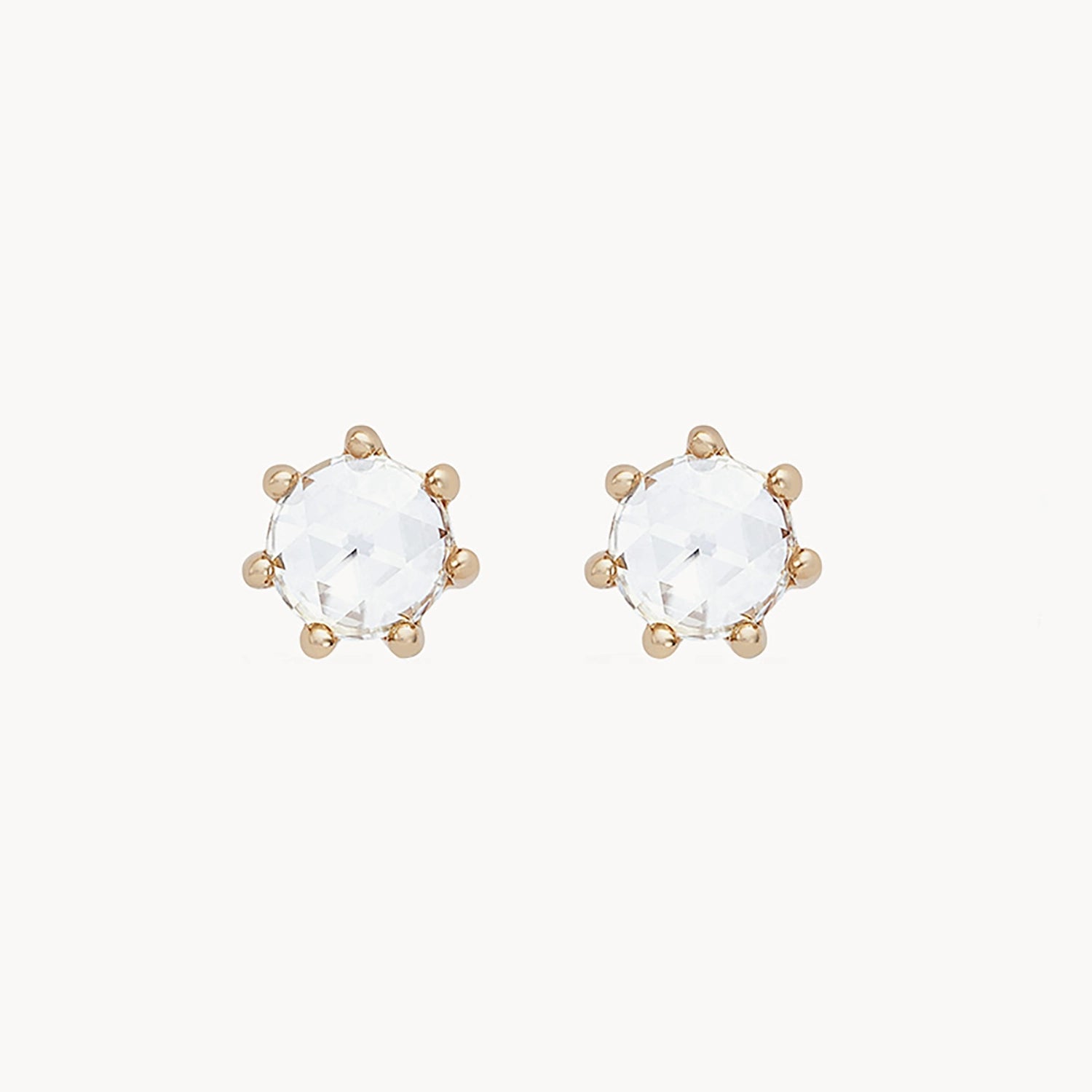 supernova earring - 14k yellow gold, white diamond