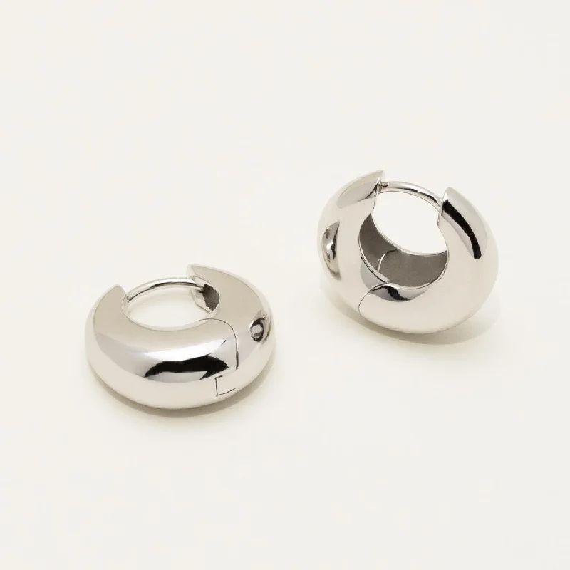 Tapered Huggie Hoop Earrings in Sterling Silver