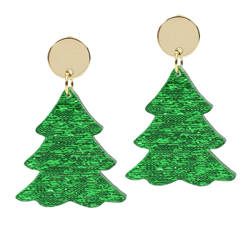 The Christmas Tree Earring - Green Shimmer