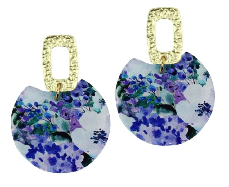 The Leighton Earring - Blueberry Floral