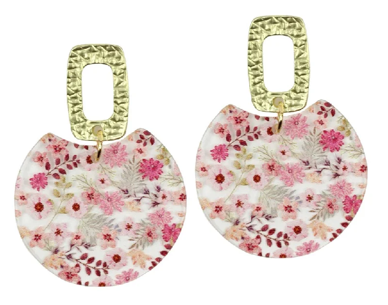 The Leighton Earring - Dusty Pink Floral