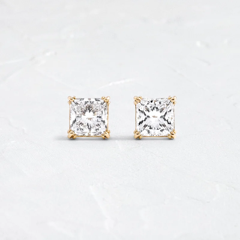 Threaded Studs, Princess Cut, 4.27ctw.