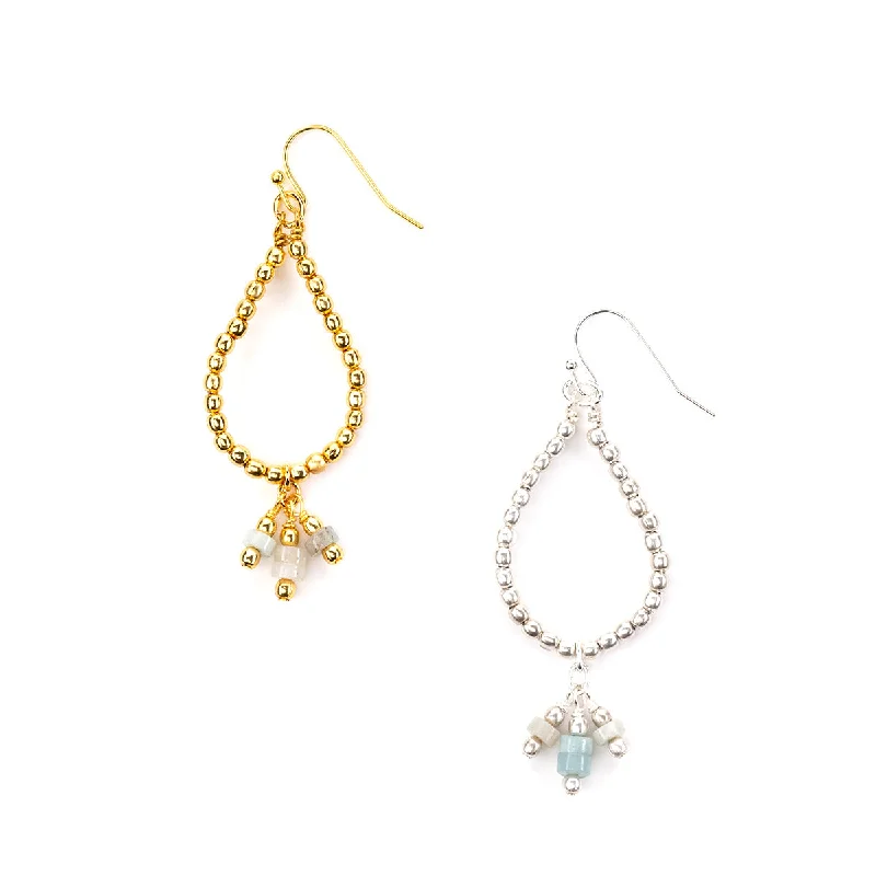 Tomasita Gemstone and Metal Bead Teardrop Earring