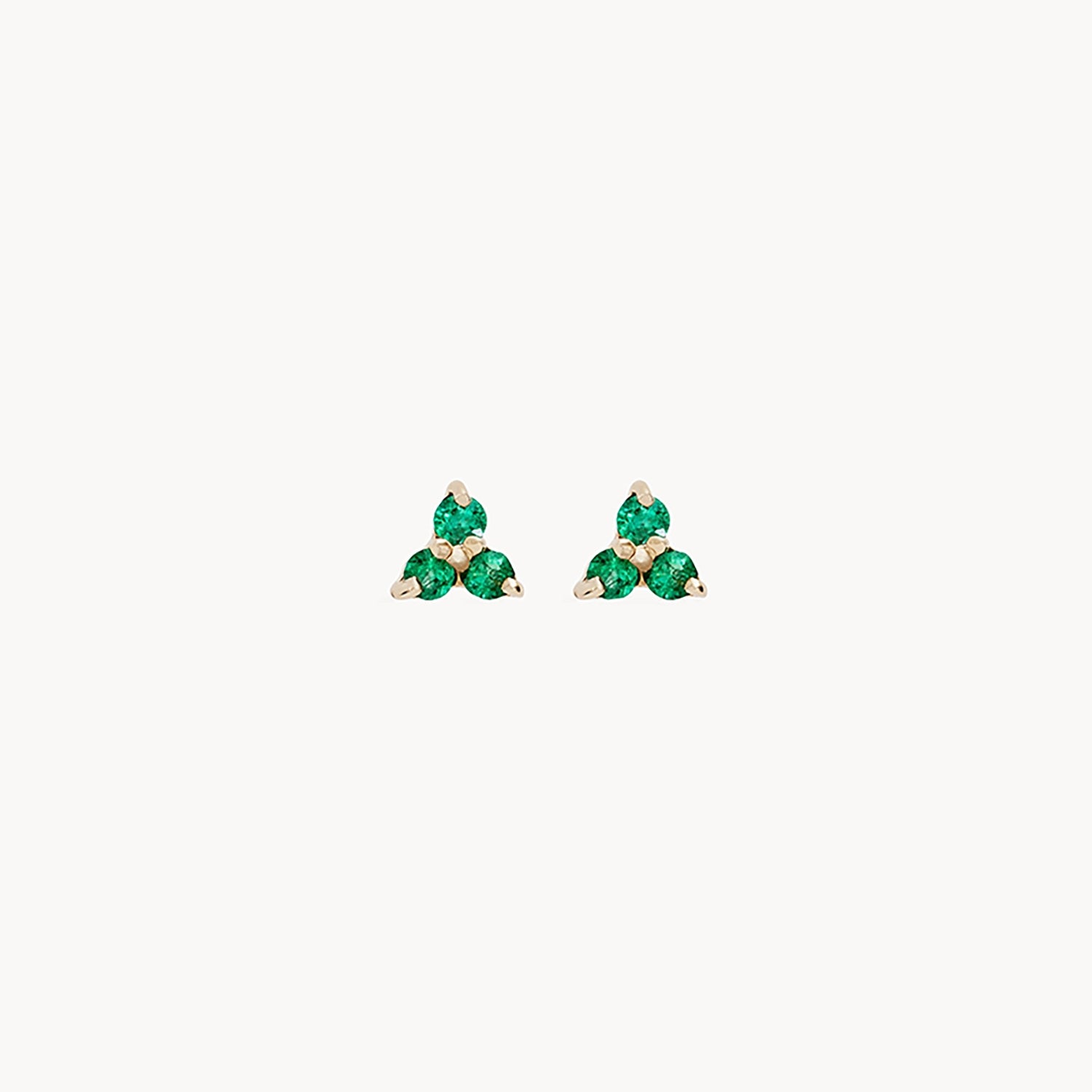 abacus tripod emerald earring - 14k yellow gold, emerald