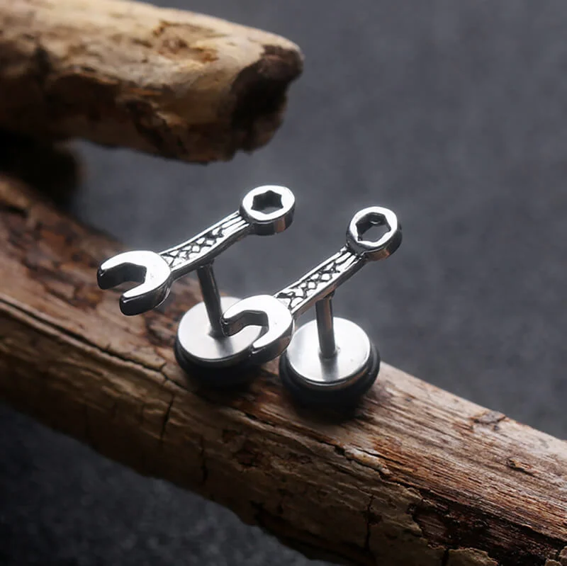 Wrench Shape Stainless Steel Stud Earring