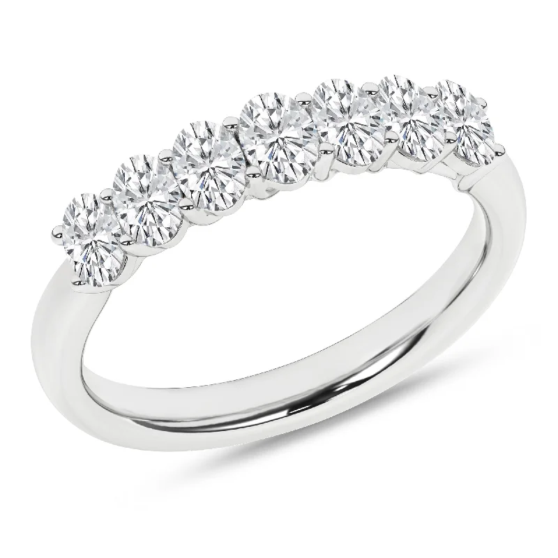 14K White Gold Lab Grown Oval Diamond Band