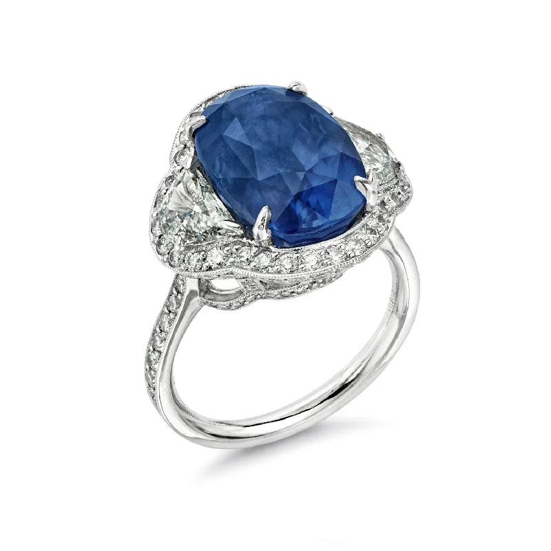 BURMA SAPPHIRE AND DIAMOND RING