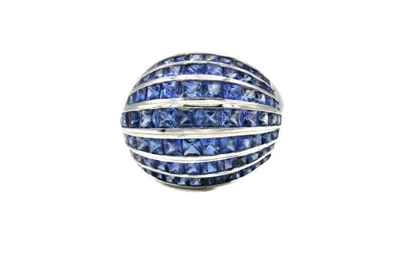 CHANNEL SET SAPPHIRE DOME RING