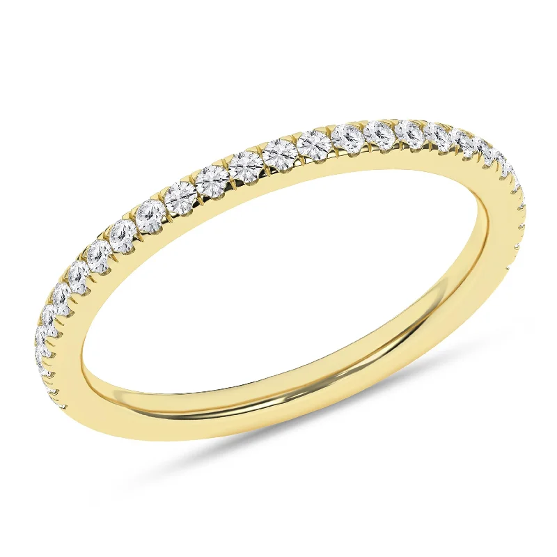 14K Yellow Gold Lab Grown Pave Diamond Band