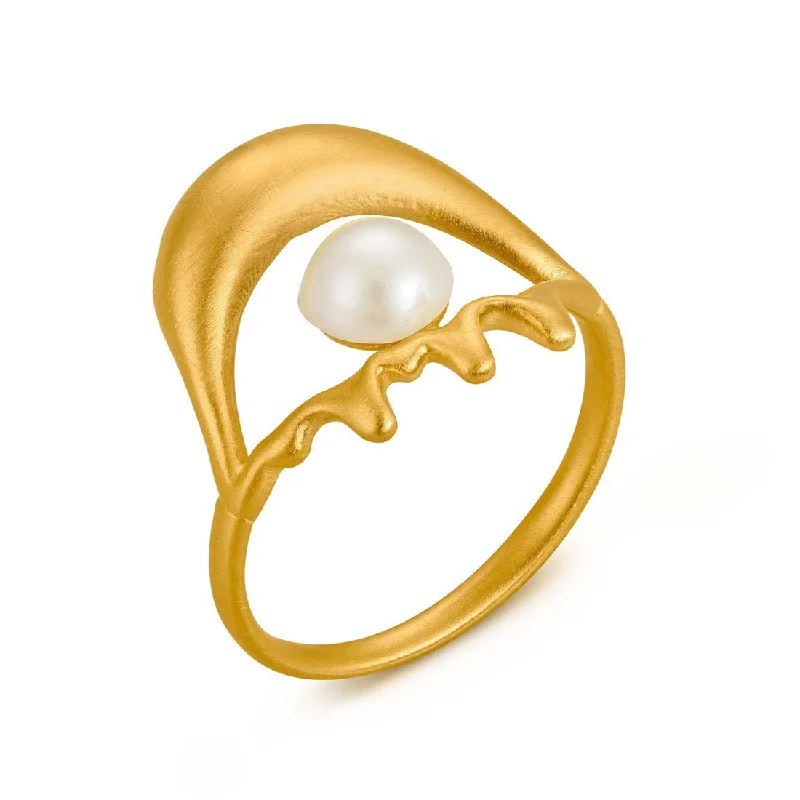 Dali Eye & Pearl Ring Size 6