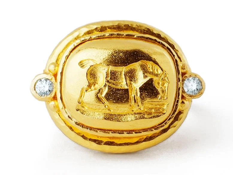 Elizabeth Locke “Grazing Horse” Diamond Ring