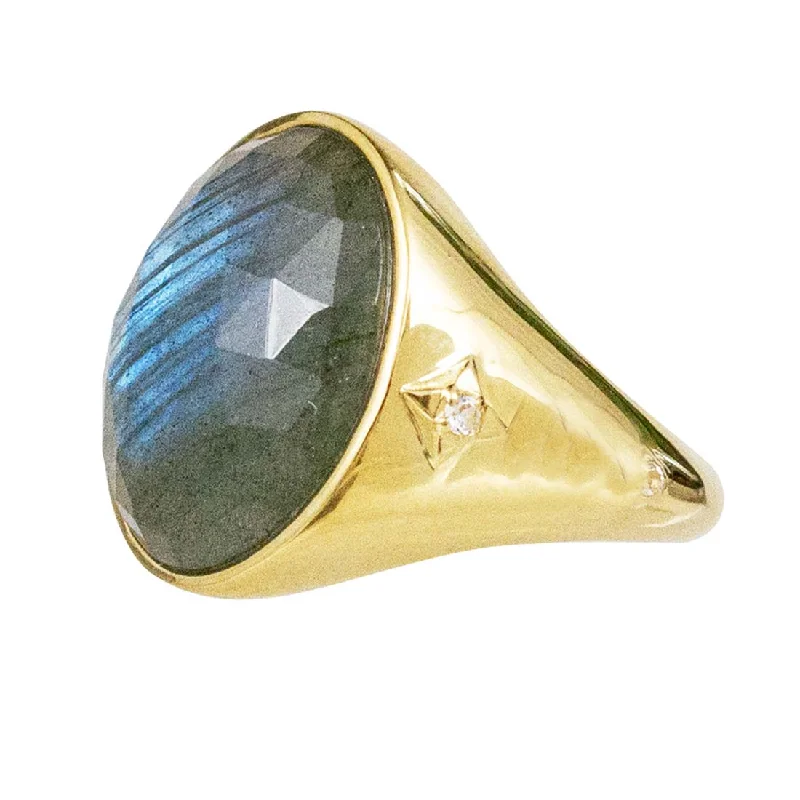 Equinox Labradorite Signet Ring