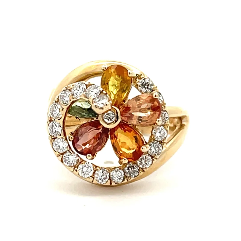 Flower Sapphire Fashion Ring