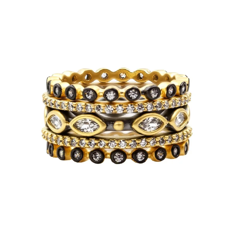 Freida Rothman Signature Marquise Station 5 Stack Ring