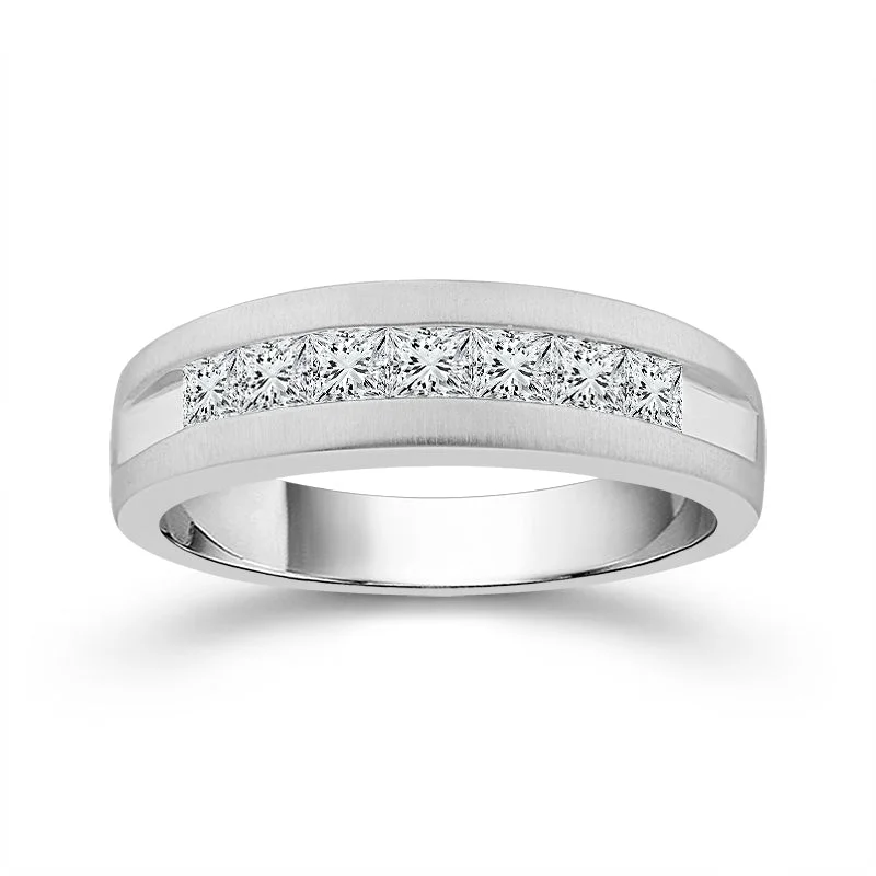 10K White Gold Gents Diamond Band