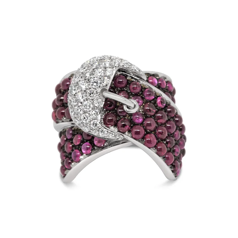 GIOVANNI FERRARIS RUBY & DIAMOND BUCKLE RING