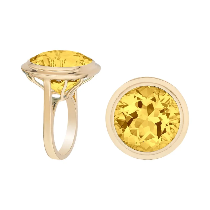 Goshwara Manhattan Faceted Round Citrine Ring