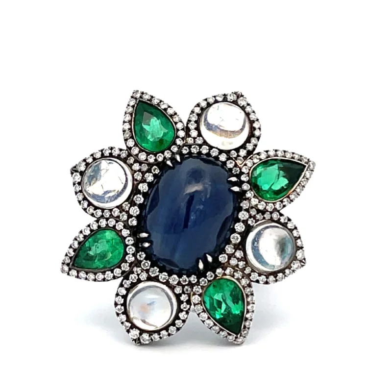 Inbar Multi-Stone Flower Ring