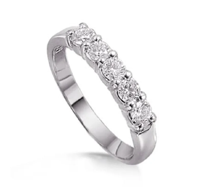 Five Stone Round Brilliant Diamond Band