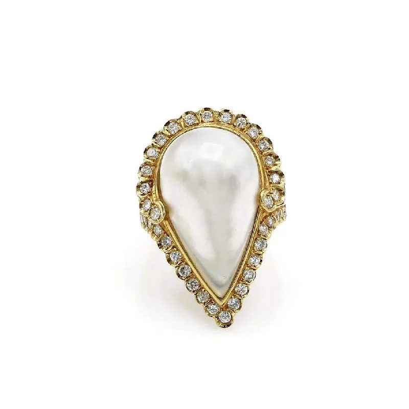 MABE PEARL & DIAMOND RING