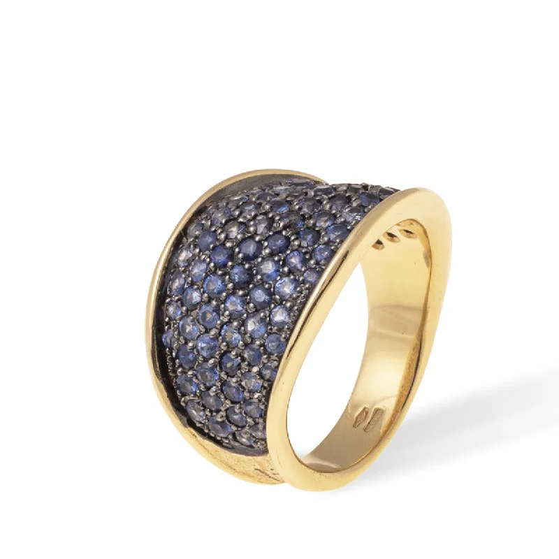 Marco Bicego Lunaria Sapphire Pavé Band Ring