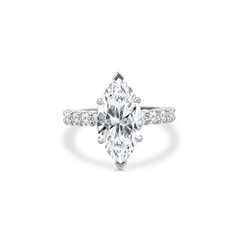 Marquise Cut Solitaire on Diamond Band