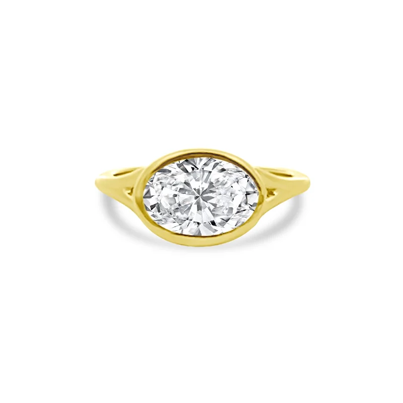 Oval Bezel Ring with Split Shank