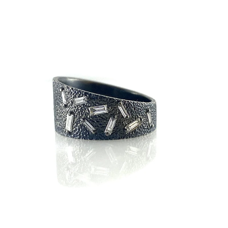 Oxidized Sterling Silver Ice Ring