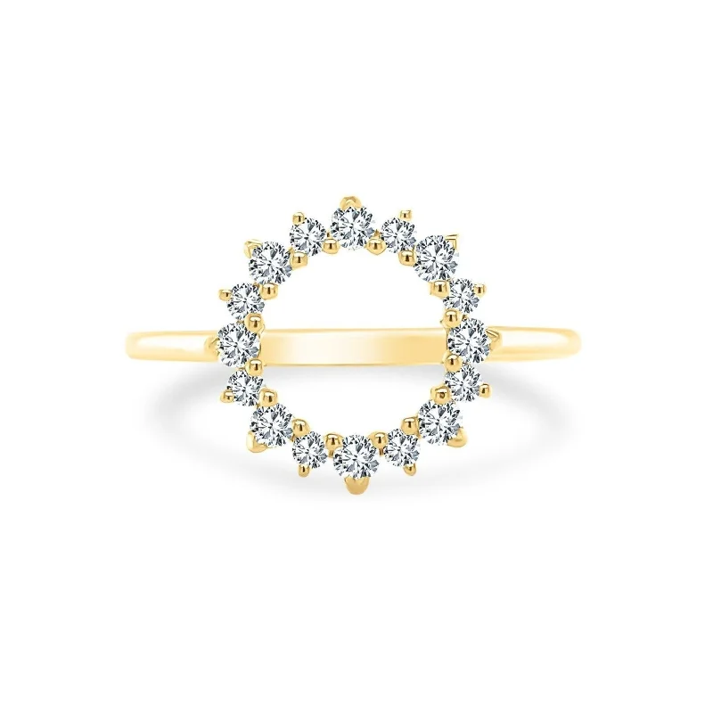 Diamond Open Circle Ring