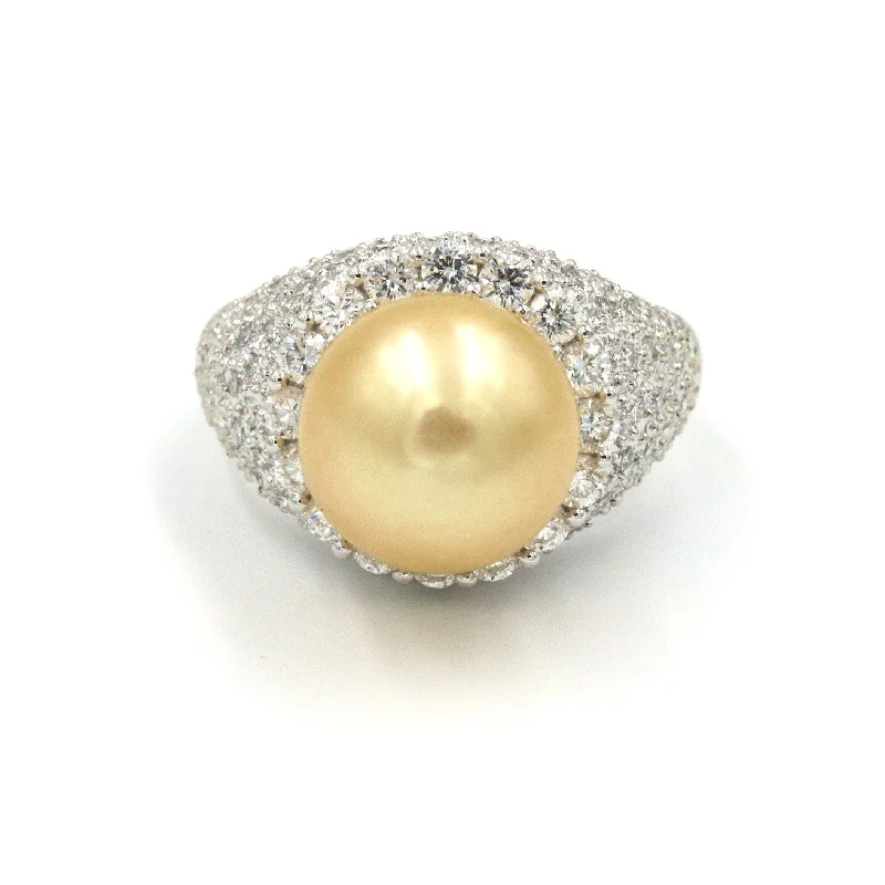 Pearl And Diamond Ring