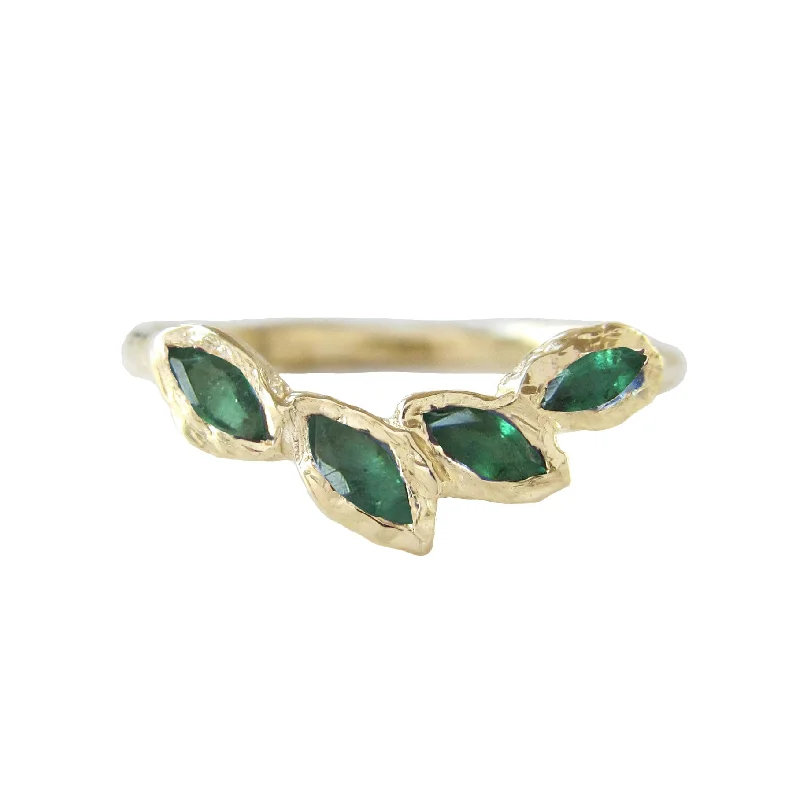 Petal Emerald Ring