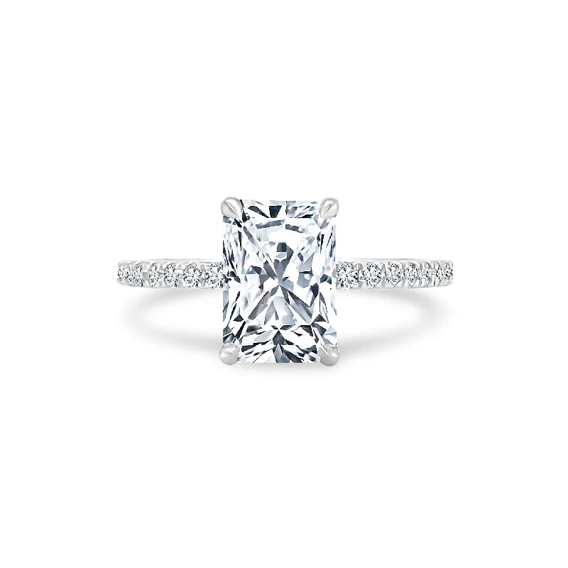 Radiant Cut Solitaire on Diamond Band