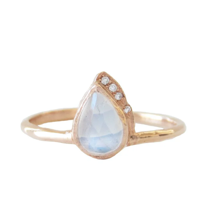 Raindrop Moonstone Ring