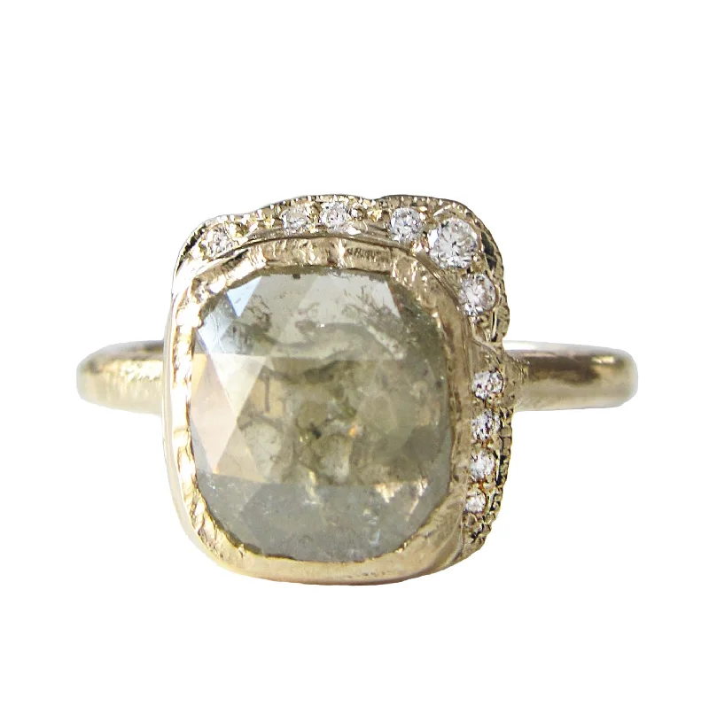 Rustic Diamond Reflection Ring