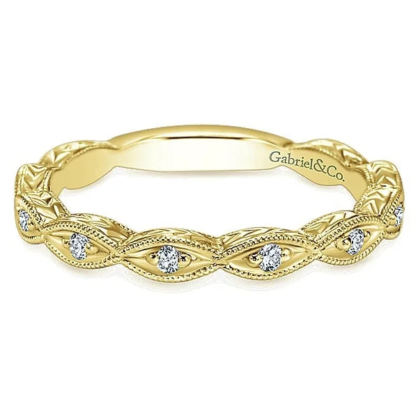 14K Yellow Gold Marquise Station Diamond Band