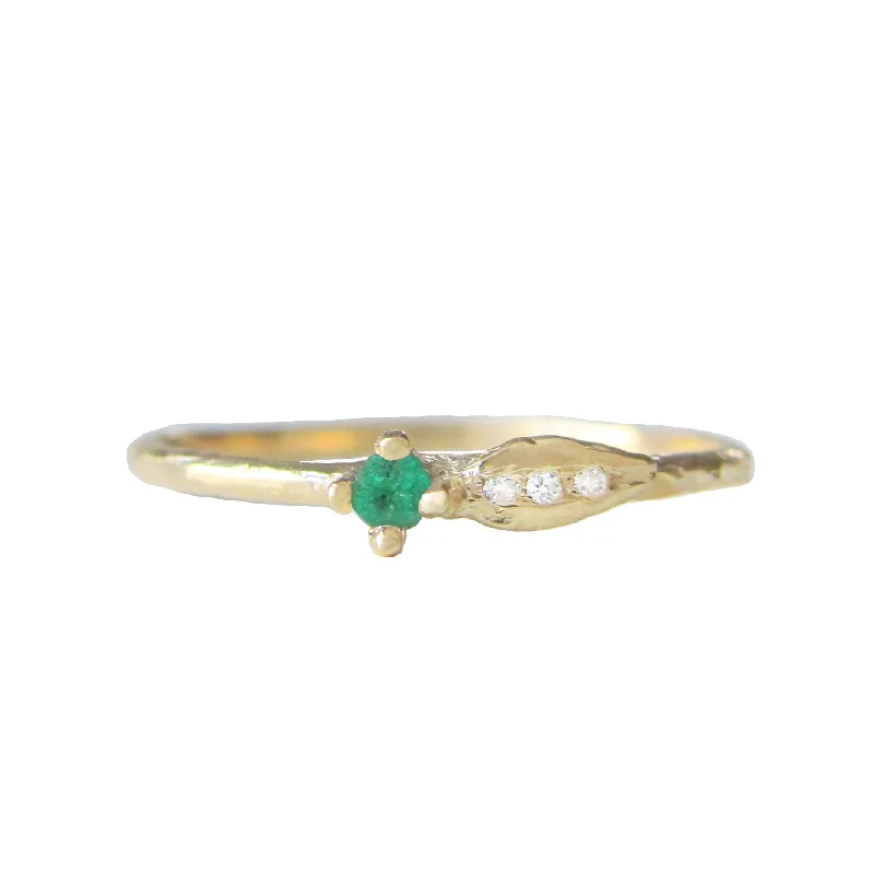 Sprout Emerald Ring