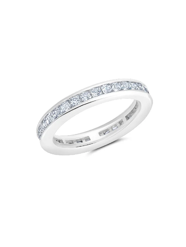 Square Princess Cut Channel Set Ring