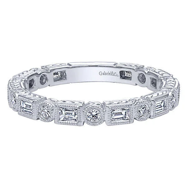 14kt White Gold Diamond Stackable Ring