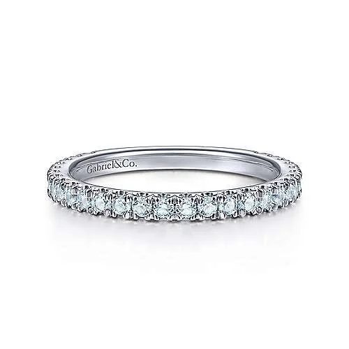 14K White Gold Sky Blue Topaz Stacklable Ring